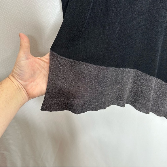 Eileen Fisher black asymmetrical tunic blouse - Picture 3 of 6